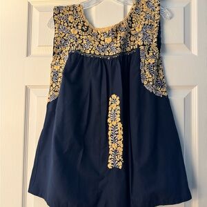 Mi Golondrina Embroidered Sleeveless Top